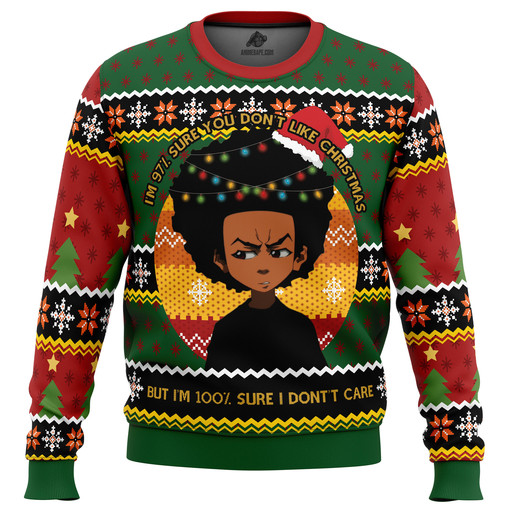 20251104-085429 Huey Freeman The Boondocks Ugly Christmas Sweater - Image 1