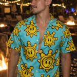 Shine Sprite Super Mario Sunshine Button Up Hawaiian Shirt - Image 3