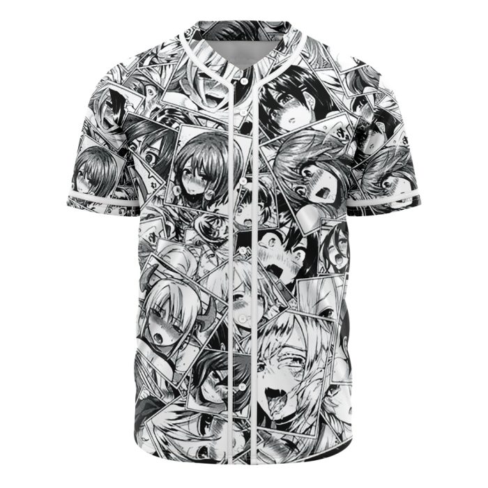 Ahegao Manga Collage Baseball Jersey - Image 1