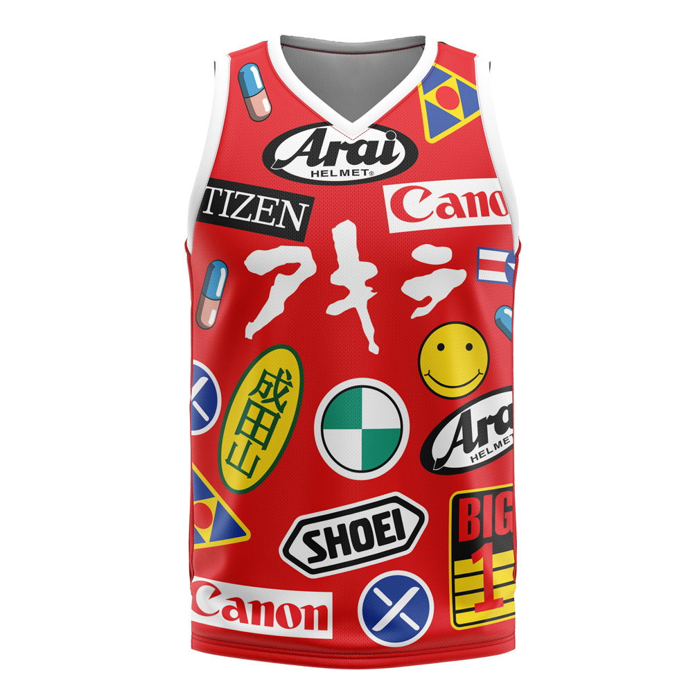 Akira Full Decals V-Neck Basketball Jersey Akira Full Decals V-Neck Basketball Jersey - Image 1
