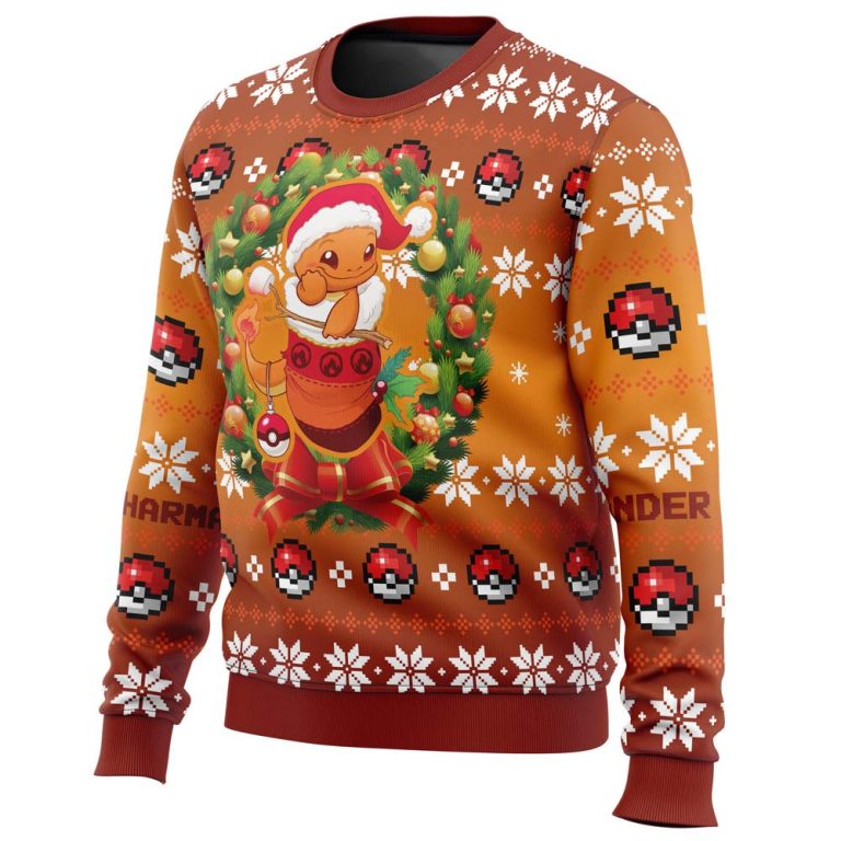 Christmas Charmander Pokemon Ugly Christmas Sweater - AnimeBape
