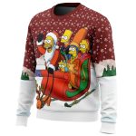 Dashing Through the Snow The Simpsons Ugly Christmas Sweater - Image 2