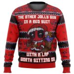 deadpool jolly red guy ugly christmas sweatertjixr