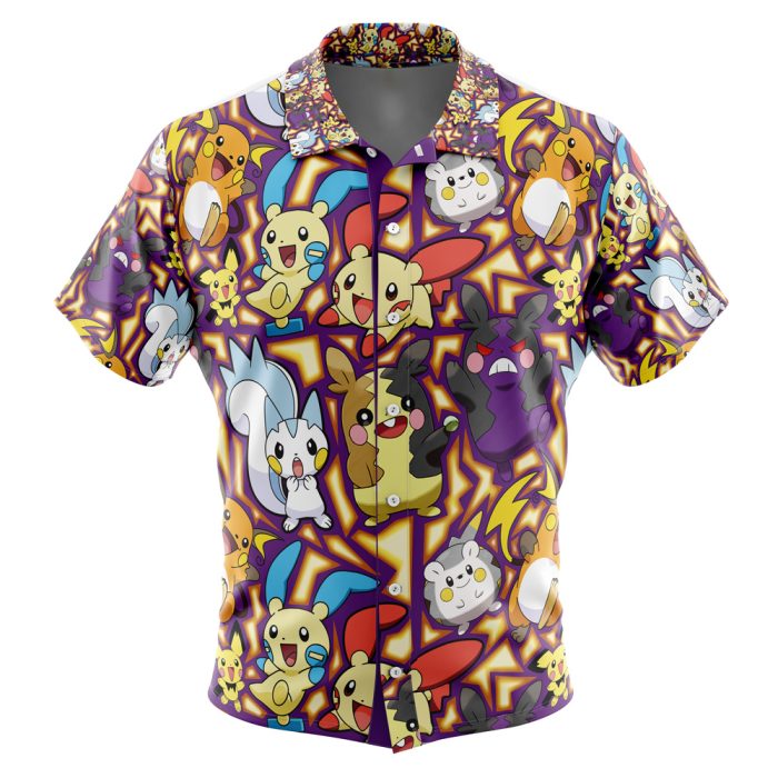 Electric Rodent Type Pokemon Pokemon Button Up Hawaiian Shirt - Image 1
