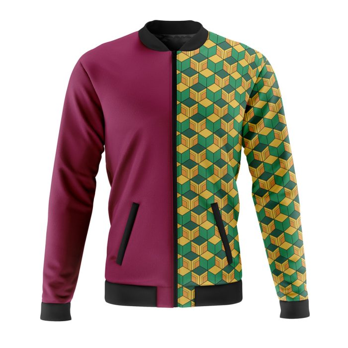 Giyu Tomioka Demon Slayer Quilted Bomber Jacket - Image 1