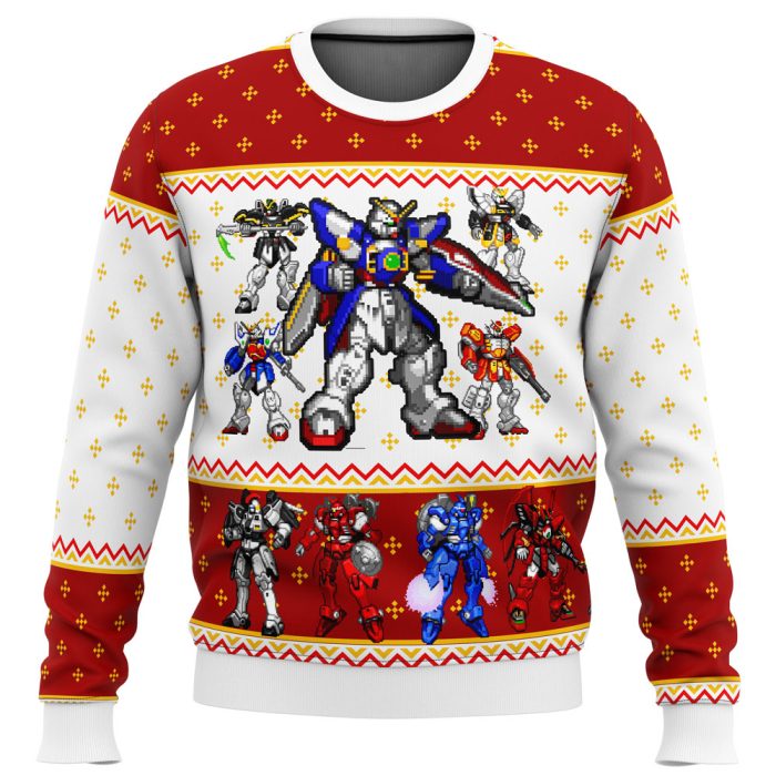 Gundam Wing Sprites Ugly Christmas Sweater - Image 1