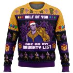 Half of You Are On The Naughty List Thanos Marvel Ugly Christmas Sweater - Image 3