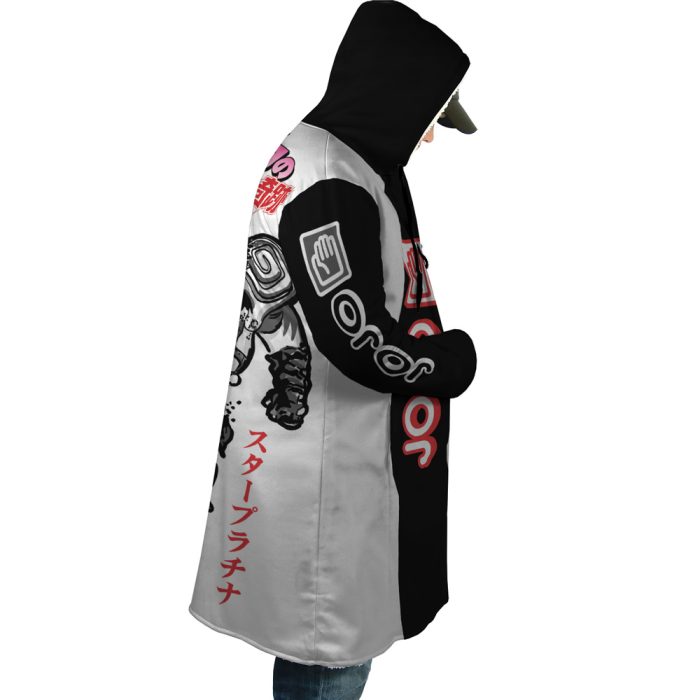 Jotaro Kujo Star Platinum Jojo's Bizarre Adventure Hooded Cloak Coat - Image 3