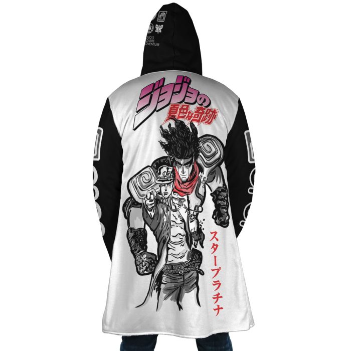 Jotaro Kujo Star Platinum Jojo's Bizarre Adventure Hooded Cloak Coat - Image 5