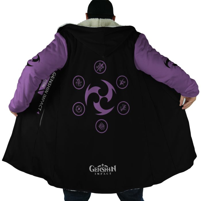 Keqing 2 Genshin Impact Hooded Cloak Coat - Image 4