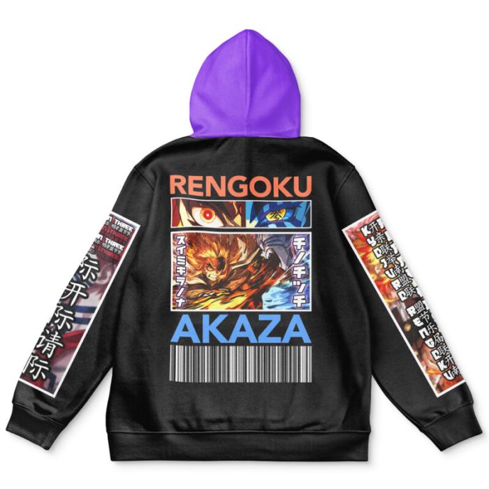 Kyojuro Rengoku vs Akaza Demon Slayer Streetwear Hoodie - Image 3