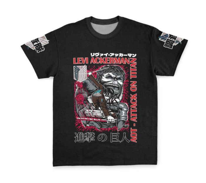 Levi Ackerman x Beast Titan Attack on Titan Streetwear T-Shirt - Image 5