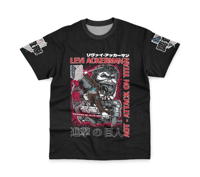 Levi Ackerman x Beast Titan Attack on Titan Streetwear T-Shirt - Image 2