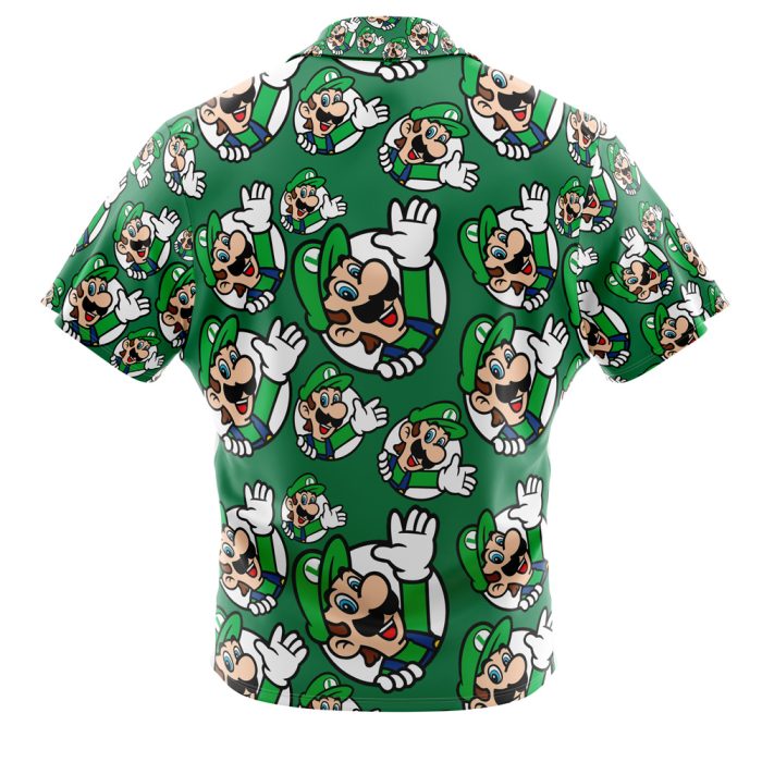 Luigi Super Mario Button Up Hawaiian Shirt - Image 3