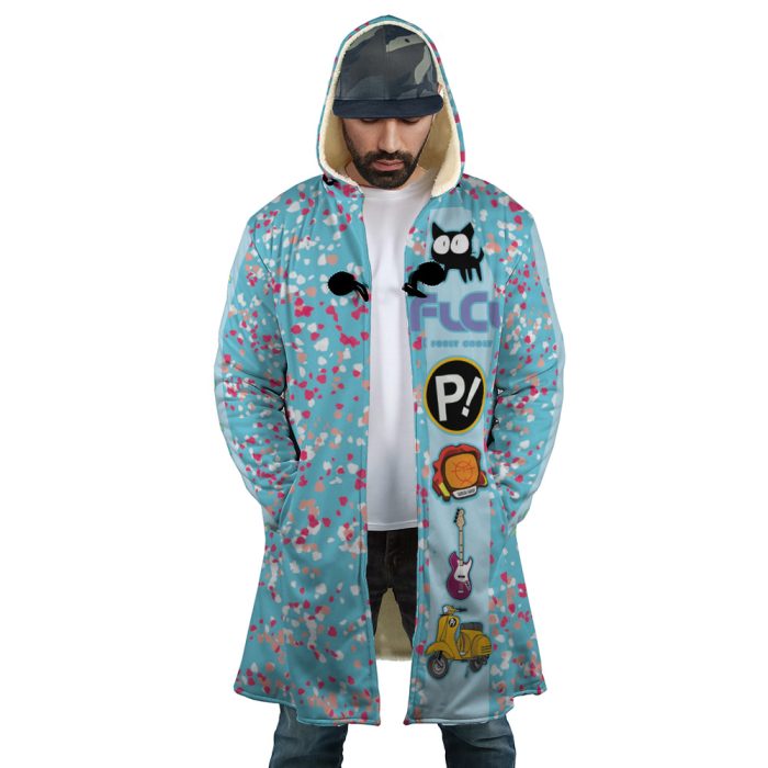Neon FLCL Hooded Cloak Coat - Image 2
