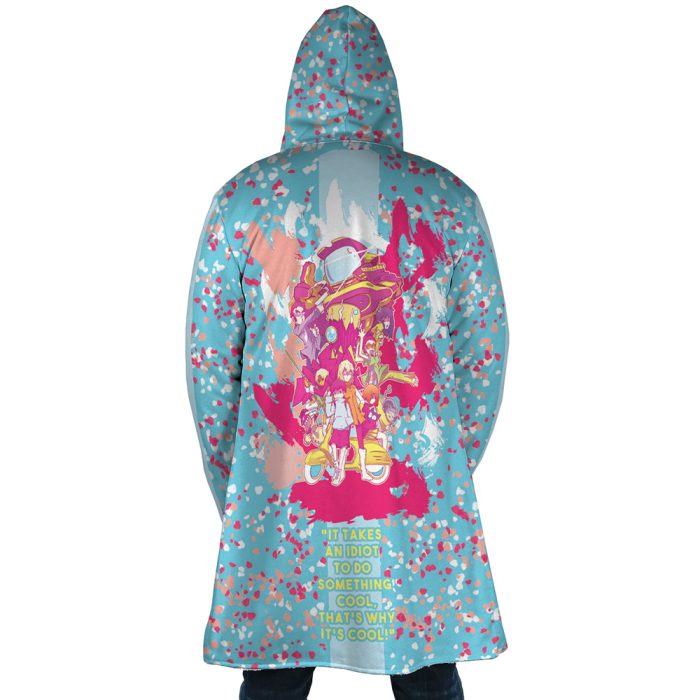 Neon FLCL Hooded Cloak Coat - Image 3