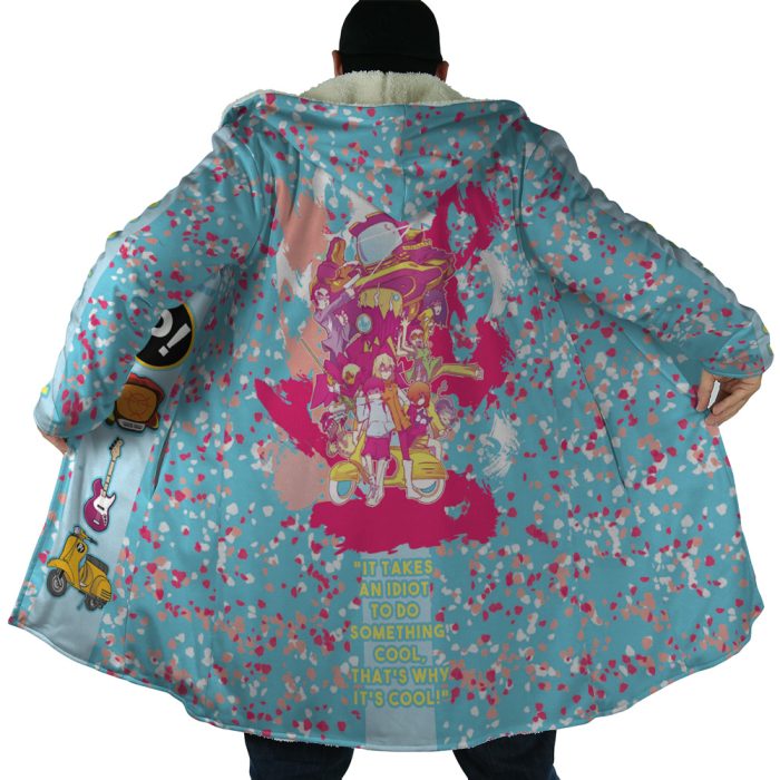 Neon FLCL Hooded Cloak Coat - Image 6