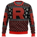 pokemon team rocket red black ugly christmas sweatery81rm