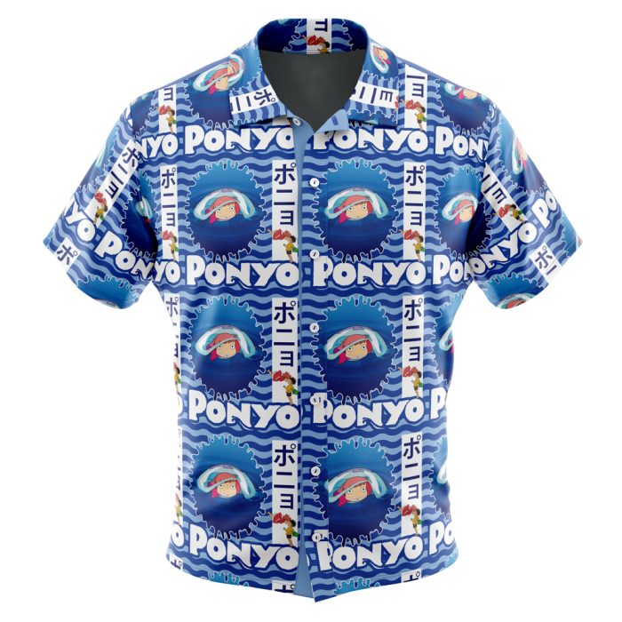 Ponyo Studio Ghibli Button Up Hawaiian Shirt - Image 1