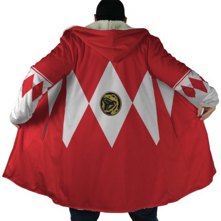Red Ranger Mighty Morphin Power Rangers Hooded Cloak Coat - AnimeBape