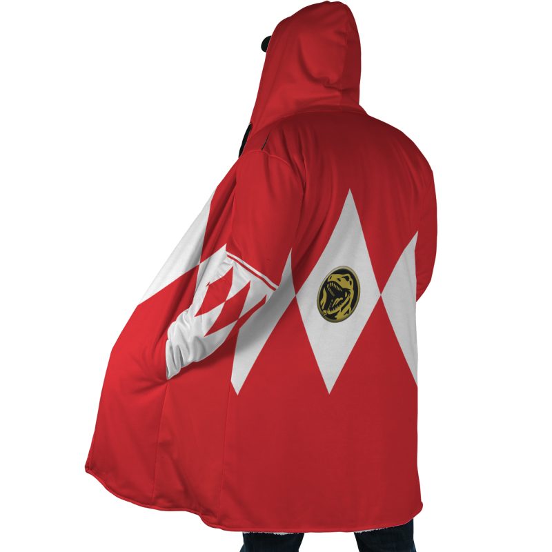 Red Ranger Mighty Morphin Power Rangers Hooded Cloak Coat - AnimeBape