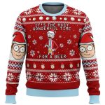 Rick and Morty Time for a Beer Ugly Christmas Sweater