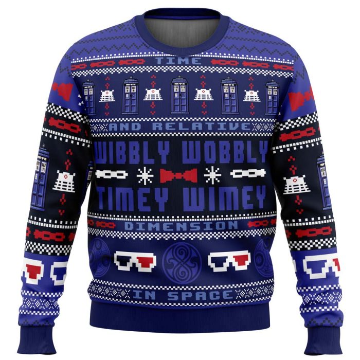 Timey Wimey Doctor Who Ugly Christmas Sweater - Image 1