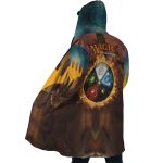 Trippy Elements of Magic the Gathering Hooded Cloak Coat - Image 4