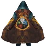 Trippy Elements of Magic the Gathering Hooded Cloak Coat