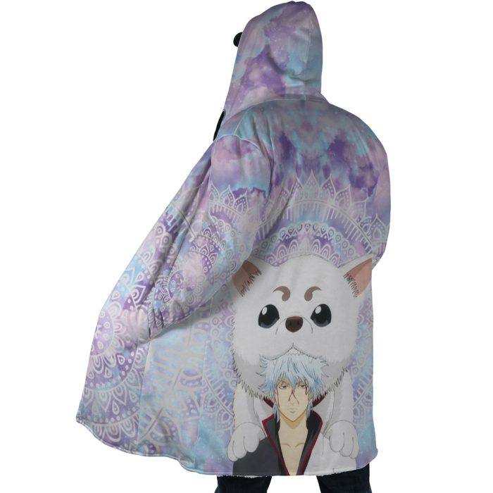 Trippy Gintoki and Sadaharu Gintama Hooded Cloak Coat - Image 4