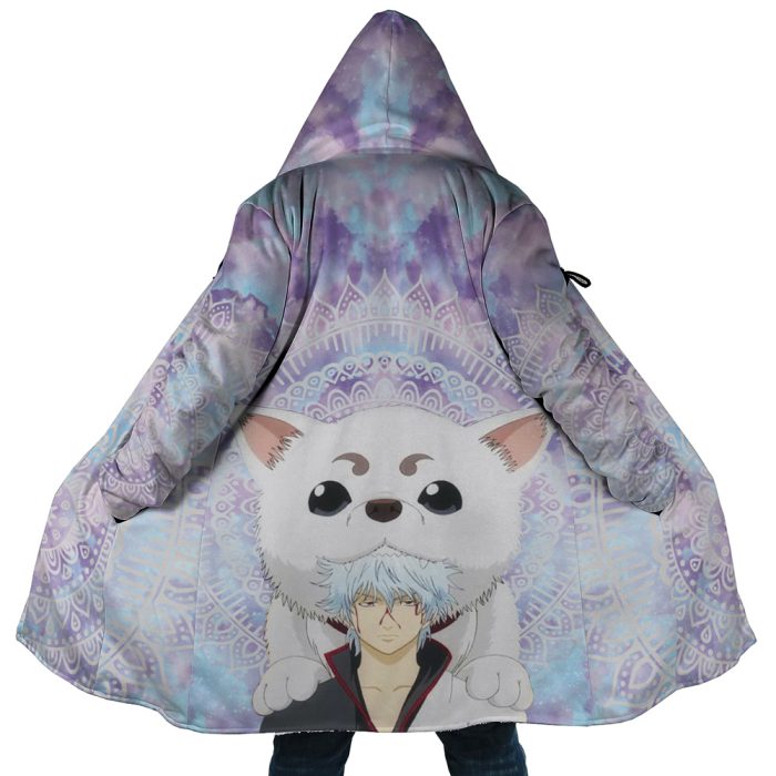 Trippy Gintoki and Sadaharu Gintama Hooded Cloak Coat - Image 1