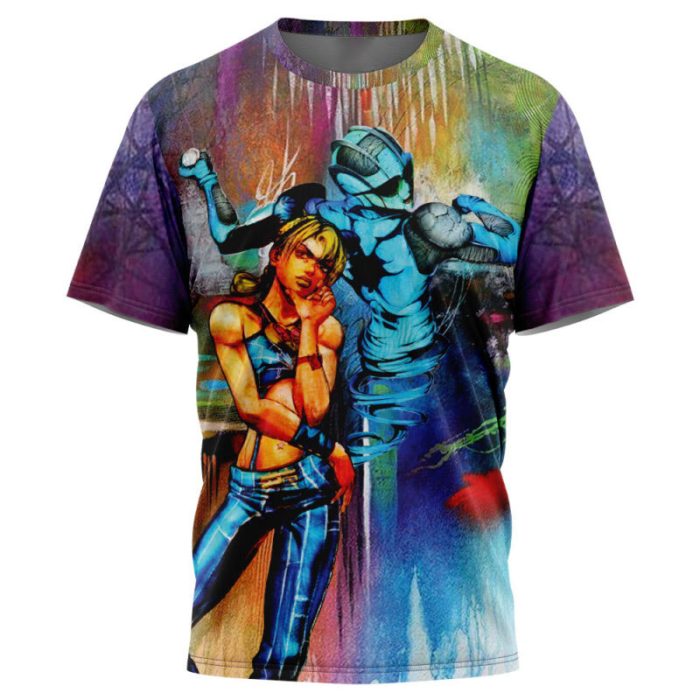 Trippy Jolyne Cujoh Stone Ocean Jojo's Bizarre Adventure T-Shirt - Image 3