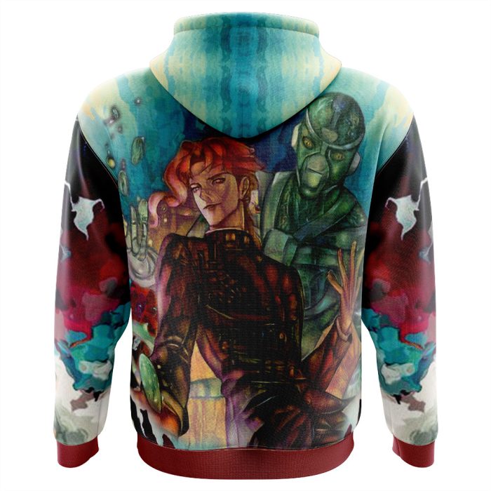 Trippy Kakyoin Hierophant Green Jojo's Bizarre Adventure Hoodie - Image 3