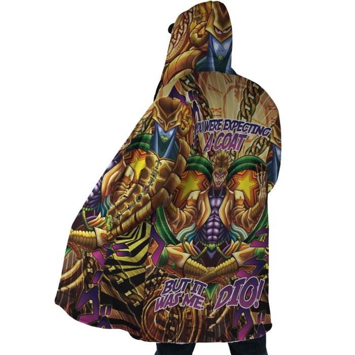 Trippy Medidating Dio It Was Me JoJo's Bizarre Adventure Hooded Cloak Coat - Image 3