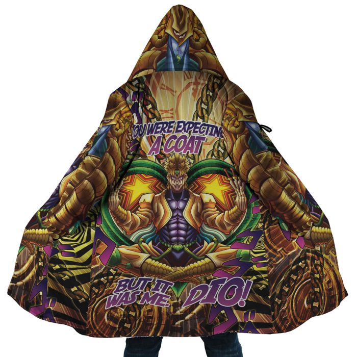 Trippy Medidating Dio It Was Me JoJo's Bizarre Adventure Hooded Cloak Coat - Image 1