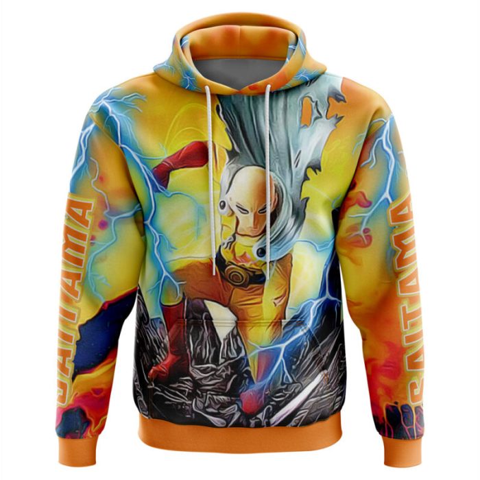 Trippy Power Saitama One Punch Man Hoodie - Image 4