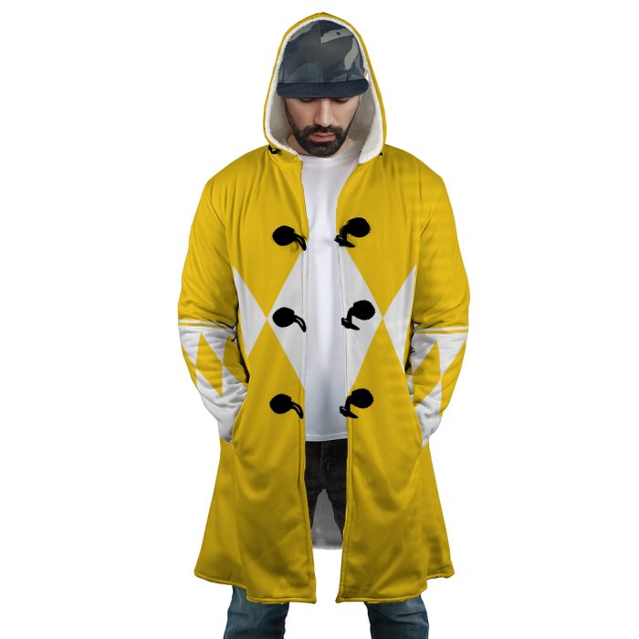 Yellow Ranger Mighty Morphin Power Rangers Hooded Cloak Coat - Image 5