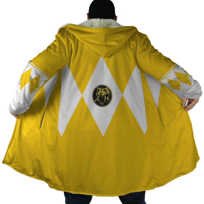 Yellow Ranger Mighty Morphin Power Rangers Hooded Cloak Coat - Image 4