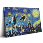 Harry Potter Starry Night Hogwarts Canvas Print Wall Art
