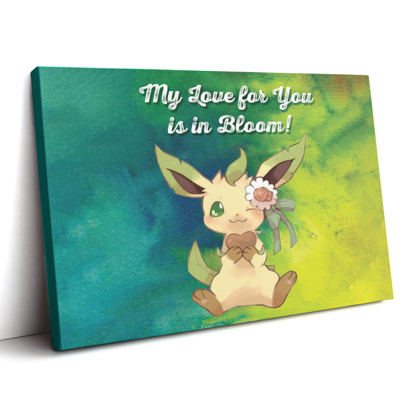 Leafeon Bloom Pokemon Canvas Print Wall Art AnimeBape
