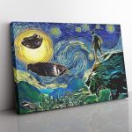 Black Panther Starry Night Wakanda Canvas Print Wall Art