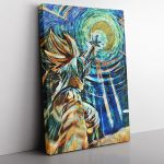 Dragon Ball Z Starry Night Kamehameha Canvas Print Wall Art
