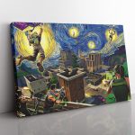 Fortnite Starry Night Tilted Towers Canvas Print Wall Art