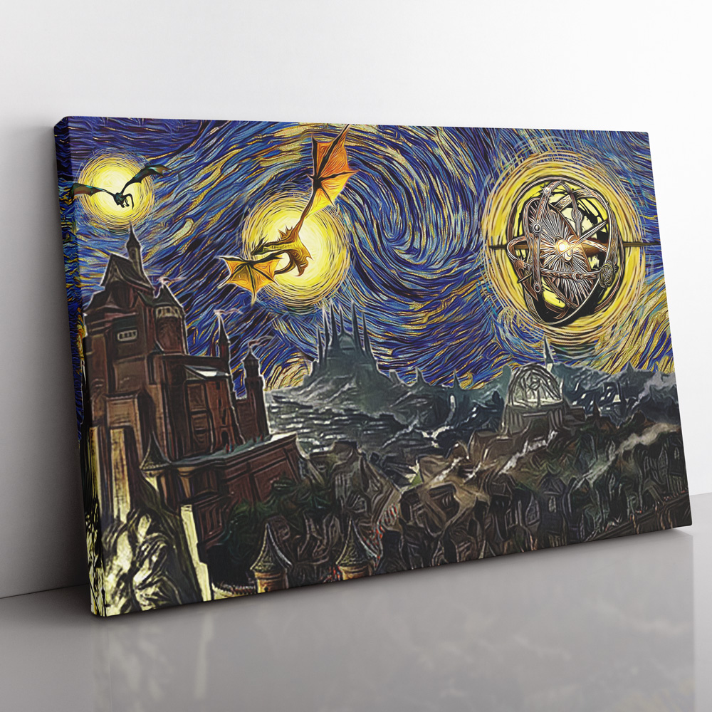 Game of Thrones Starry Night Canvas Print Wall Art Game of Thrones Starry Night Canvas Print Wall Art - Image 1