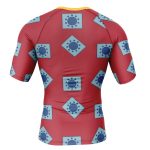 Luffy Wano pattern One Piece Short Sleeve Rash Guard Compression Shirt - Image 2