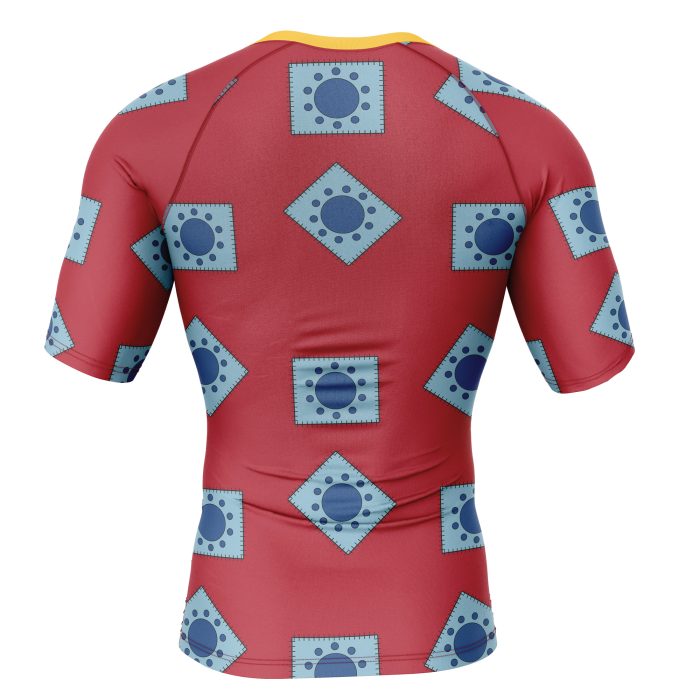 Luffy Wano pattern One Piece Short Sleeve Rash Guard Compression Shirt - Image 2