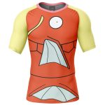 Magikarp face Pokemon Short Sleeve Rash Guard Compression Shirt