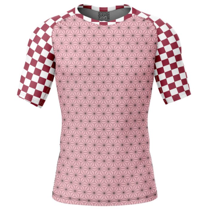 Nezuko Kamado Demon Slayer Short Sleeve Rash Guard Compression Shirt - Image 3