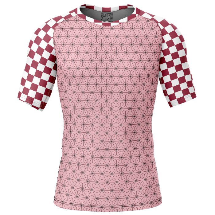 Nezuko Kamado Demon Slayer Short Sleeve Rash Guard Compression Shirt - Image 1