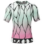 Shinobu Kocho Demon Slayer Short Sleeve Rash Guard Compression Shirt